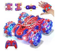 SOGAWEBB Spider Voiture Télécommandée avec Détection de Gestes, Jouet Enfant Idéal pour 4 5 6 7 8 9 10 11 12 Ans, Voiture RC Double Face avec Éclairage Complet (Rouge)