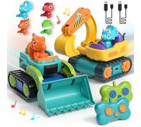 SOGAWEBB Voiture Telecommandé Enfant, Tractopelle & Pelleteuse Télécommandée 3 Ans, Camion Telecommande, Voitures Enfant, Jouet Garcon 3 Ans