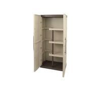 SOGENEX Armoire de rangement haute en résine 3 tablettes avec porte balai