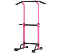 soges Barre de Traction Réglable sur Pied Chaise Romaine Ajustable pour Entraînement à Domicile Workout Dip Station Fitness Power Tower Physique Entraînement de Musculation Rose