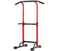 soges Barre de Traction Réglable sur Pied Chaise Romaine Ajustable pour Entraînement à Domicile Workout Dip Station Fitness Power Tower Physique Entraînement de Musculation Rouge et Noir