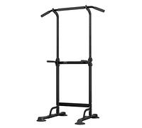 soges Barre de Traction Réglable sur Pied Chaise Romaine Ajustable pour Entraînement à Domicile Workout Dip Station Fitness Power Tower Physique Entraînement de Musculation Noir