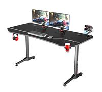 soges Bureau Gaming 160cm Bureau Informatique Ordinateur Gamer Pro Bureau Informatique pour E-Sport Bureau de Jeu avec Tapis de Souris, Porte Manette, Porte-gobelet et Crochet pour Casque