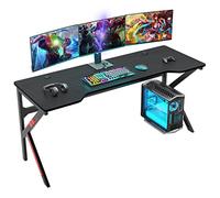 soges Bureau Gaming 160cm Informatique Ordinateur Gamer Pro Bureau de Jeu Table avec Tapis de Souris à Couverture complète Noir