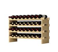 soges Étagère à Bouteilles Casier à vin Bouteilles en Bois Non traité avec 4 étages pour 32 Bouteilles,Taille 90 * 30 * 54CM