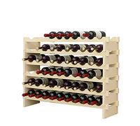 soges Étagère à Bouteilles Casier à vin Bouteilles en Bois Non traité avec 6 étages pour 60 Bouteilles,Taille 30 * 80 * 100CM