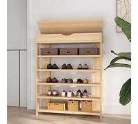 soges Étagère de Chaussures en Bois, Étagère de Rangement pour Chaussures, Meubles pour Chaussures, Range-Chaussures avec Compartiment de Stockage