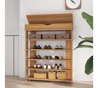 soges Étagère de Chaussures en Bois, Étagère de Rangement pour Chaussures, Meubles pour Chaussures, Range-Chaussures avec Compartiment de Stockage