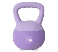 soges Kettlebell en PVC Souple, Rempli de Sable de Fer, avec Poignée Large Antidérapante, Exercices de Musculation et Fitness, Entraînement à la Maison et en Salle de Gym 5kg
