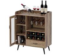soges Meuble de Bar à Vin avec Porte-Verre Casier à Vin et Tiroir, Buffet Meuble de Rangement, Organisateur de Rangement pour Salon, Salle à Manger, Cuisine
