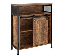 soges Meuble de Rangement Buffet Cuisine avec Porte Coulissante, Armoire de Rangement avec Étagères pour Salon Entrée, Cuisine, Bureau, Marron Rustique 70 x 30 x 80 cm