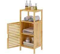 soges Meuble de Rangement en Bambou à 4 Niveaux avec Armoire de Rangement Buffet Étagères de Rangement Placard de Cuisine pour Cuisine, Salon ou Salle de Bain