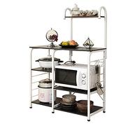 soges Meuble Rangement Desserte de Cuisine, Etagères de Cuisine pour Stockage, Étagère Four à Micro-Ondes Rack Etagères de Cuisine avec 3+3 Tablettes, 90 x 42 x 130 cm