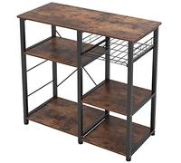 soges Meuble Rangement Desserte de Cuisine, Etagères de Cuisine pour Stockage, Étagère Four à Micro-Ondes Rack Etagères de Cuisine avec 3+3 Tablettes, 90 x 40 x 83 cm