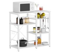 soges Meuble Rangement Desserte de Cuisine, Etagères de Cuisine pour Stockage, Étagère Four à Micro-Ondes Rack Etagères de Cuisine avec 3+3 Tablettes, 90 x 40 x 83 cm