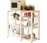soges Meuble Rangement Desserte de Cuisine, Etagères de Cuisine pour Stockage, Étagère Four à Micro-Ondes Rack Etagères de Cuisine avec 3+3 Tablettes, 90 x 40 x 83 cm