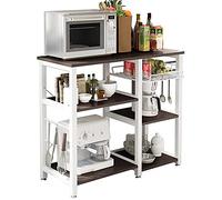 soges Meuble Rangement Desserte de Cuisine, Etagères de Cuisine pour Stockage, Étagère Four à Micro-Ondes Rack Etagères de Cuisine avec 3+3 Tablettes, 90 x 40 x 83 cm