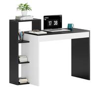 soges Postes de Travail informatiques,Bureau,Bureau d'ordinateur en Bois avec étagère,Bureau d'écriture d'étude épissé,Bureau avec étagère de Rangement,110 * 40 * 90CM