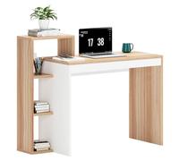 soges Postes de Travail informatiques Table d'ordinateur en Bois avec étagère Bureau d'écriture d'étude épissé Bureau avec étagère de Rangement,110 * 40 * 90CM