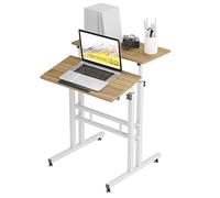soges Table d'ordinateur à Roulette Support d'ordinateur Portable Table Assis et Debout, Hauteur Réglable de 70 cm à 115 cm