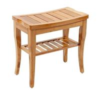 soges Tabouret de Salle de Bain Tabouret en Bois Massif Tabouret de Bain Anti-dérapant étanche Tabouret de Douche 2 étages KS-HSJ-04