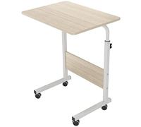 sogesfurniture 60 * 40cm Table Roulant de Lit Canapé pour Ordinateur Portable Hauteur Réglable Table d'appoint Support d'ordinateur Table avec 4 roulettes Verrouillables, Érable Blanc 05#1-60MP-BH