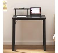 sogesfurniture Bureau Compact pour Ordinateur 80x40cm, Petit Bureau Informatique Table de Travail PC Table en Bois et Acier, Table d’étude Table à Manger pour Petits Espaces, Noir