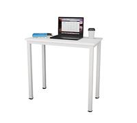 sogesfurniture Bureau Compact pour Ordinateur 80x40cm, Table de Bureau Table de Travail PC Table en Bois et Acier, Table d’étude Table à Manger pour Petits Espaces, Blanc BHEU-AC3DW-8040