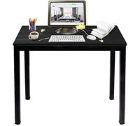 sogesfurniture Bureau Compact pour Ordinateur 80x40cm, Table de Bureau Table de Travail PC Table en Bois et Acier, Table d’étude Table à Manger pour Petits Espaces, Noir BHEU-AC3CB-8040