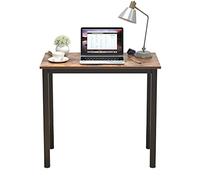 sogesfurniture Bureau Compact pour Ordinateur 80x40cm, Table de Bureau Table de Travail PC Table en Bois et Acier, Table d’étude Table à Manger pour Petits Espaces, Marron&Noir BHEU-AC3FB-8040