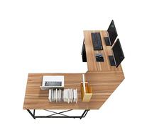 sogesfurniture Bureau d'angle avec Rangement, Bureau Informatique, Gaming, PC en L BureauGamer en Bois Grand (150+150)*55 * 76 cm Poste de Travail, Chêne