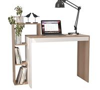 sogesfurniture Bureau d'ordinateur avec Étagères de Rangement, Informatique Postes de Travail Table d’étude pour Maison Bureau, 110x40x91cm
