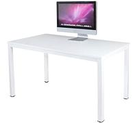 sogesfurniture Bureau Informatique en Bois et Acier, Meuble de Bureau pour Ordinateur Poste de Travail Table d’étude Table Salle à Manger pour Maison Bureau, 120x60x75cm,Blanc AC3W-120-SF
