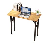 sogesfurniture Bureau Pliable d'Ordinateur Informatique Table Pliante Cuisine Petit Bureau Mural Rabattable 80x40x75cm Console Meuble Bois Métal pour Travail Conférence Gaming Domicile Teck&Noir