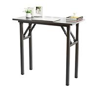 sogesfurniture Bureau Pliable d'Ordinateur Informatique Table Pliante Cuisine Petit Bureau Mural Rabattable 80x40x75cm Console Meuble Bois Métal pour Travail Conférence Gaming Domicile Noir