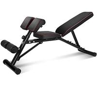SogesHome Banc de Musculation Multifonction Réglable, Banc de Fitness Pliable avec Support pour Jambes pour Entraînement Complet à Domicile, Noir