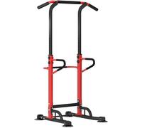 SogesHome Barre de traction, réglable en hauteur de 190 à 230 cm, station de musculation, noir+rouge