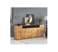 SogesHome Buffet 208x39.5x80cm BUFFET - BAHUT - ENFILADE 4 portes 2 tiroirs MDF renforcé rangement multifonction pour salon