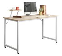 SogesHome Bureau 100 x 50 cm Informatique d'ordinateur avec Un Support, Table d'étude/D'écriture pour Maison/Bureau, Érable & Blanc