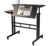 SogesHome Bureau Assis-Debout Informatique Roulant d'ordinateur Hauteur Réglable 67-115cm Multifonctionnel Noir,101-2BK