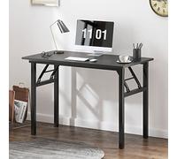 SogesHome Bureau d’Ordinateur Informatique Pliante 100x60cm Table d’étude/à dîner Pliable pour Maison/Bureau,Noir,AC5CB-100-SH