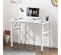 SogesHome Bureau d'Informatique Pliante 100 x 60 x 75 cm Table d'Ordinateur pour Bureau/Maison, Table d'écriture/à Dîner, Blanc,AC5DW-100-SH