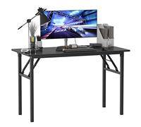 SogesHome Bureau d'Ordinateur Compact Petite Table Pliante 120 x 60 x 75 cm Postes de Travail Informatiques pour Bureau/Maison, Table d'écriture/à Dîner