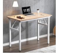 SogesHome Bureau d'ordinateur, structure en métal, pliable, pour bureau, chambre,80 x 40x 75 cm,Chêne Rose