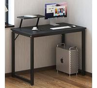 SogesHome Bureau d'ordinateur Table PC de Bureau en Bois et Acier Postes de Travail Informatique pour Ordinateur, 100 x 50 x 75 cm