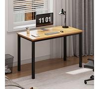 SogesHome Bureau d'ordinateur Table pour Ordinateur PC avec Cadre en Métal Postes de Travail Informatiques Table Compacte pour Bureau à Domicile 80 x 40x 75 cm Teck Noir