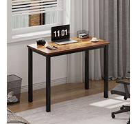 SogesHome Bureau d'ordinateur Table pour Ordinateur PC avec Cadre en Métal Postes de Travail Informatiques Table Compacte pour Bureau à Domicile 80 x 40x 75 cm Rétro et Noir