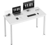 SogesHome Bureau Informatique, Bureau,Cadre en métal, pour Chambre de Bureau à Domicile,120x60x75cm,Blanc