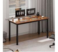 SogesHome Bureau Informatique, Bureau,Cadre en métal, pour Chambre de Bureau à Domicile,120x60x75cm,Marron et Noir