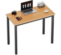 SogesHome Bureau Informatique, Bureau,Cadre en métal, pour Chambre de Bureau à Domicile,80 x 40x 75 cm,Teck et Noir